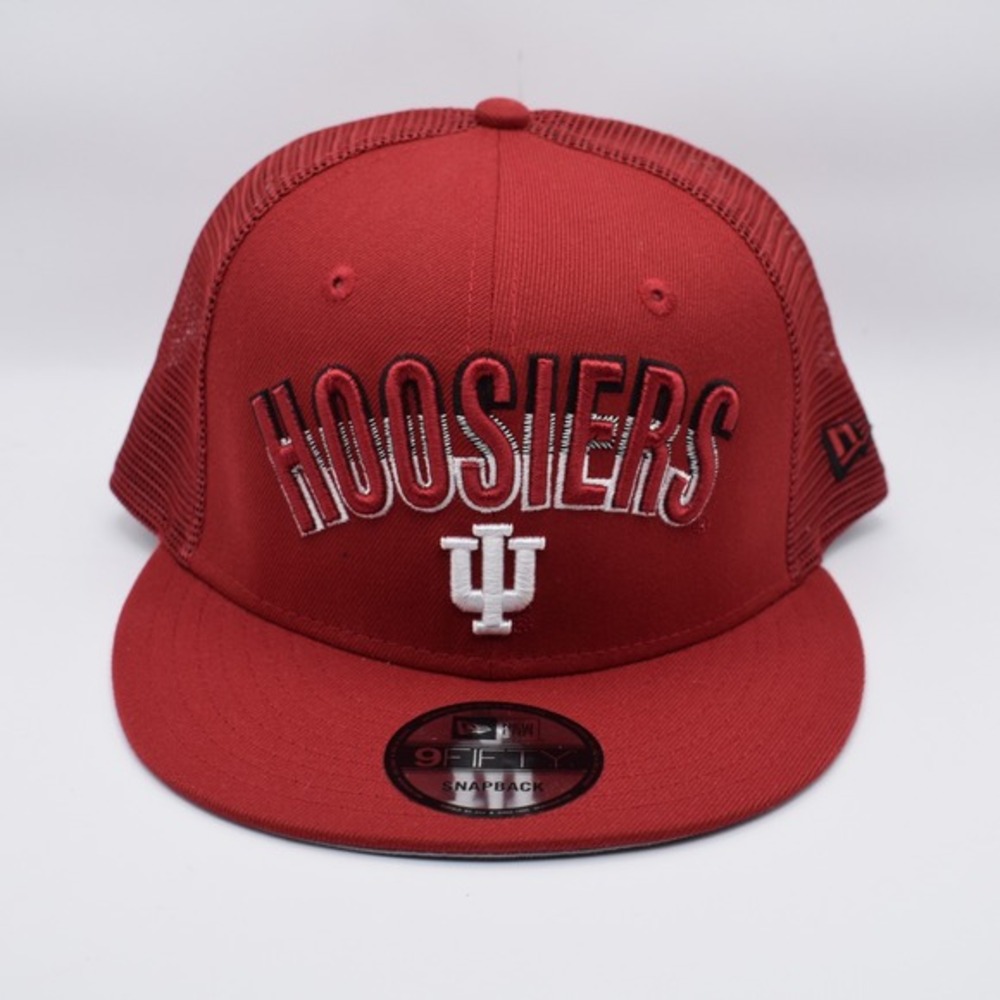 New Era 9FIFTY Indiana Hoosiers Mesh Snapback Trucker Hat Cap NCAA Crimson White